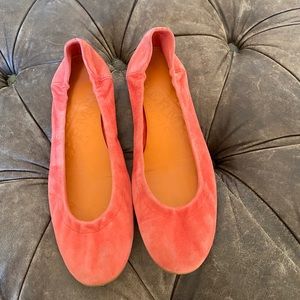 Hermès Carina Ballet Suede Coral Flats 39